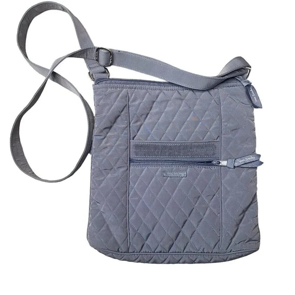 Vera Bradley Solid Gray Crossbody Quilted Purse